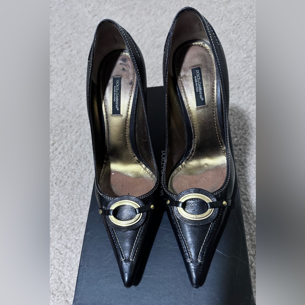 Dolce & Gabbana black leather heels